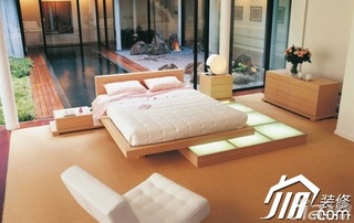 混搭风格公寓简洁白色富裕型卧室床图片