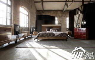 混搭风格公寓稳重灰色富裕型卧室床图片