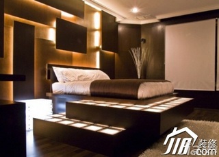 混搭风格公寓舒适富裕型卧室床图片