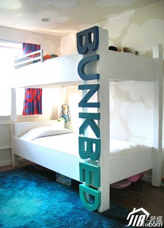 混搭风格公寓舒适富裕型儿童房床效果图