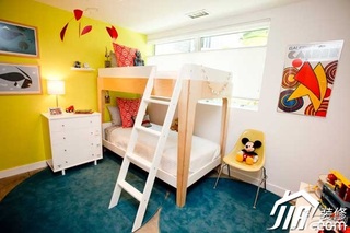混搭风格公寓舒适富裕型儿童房床图片