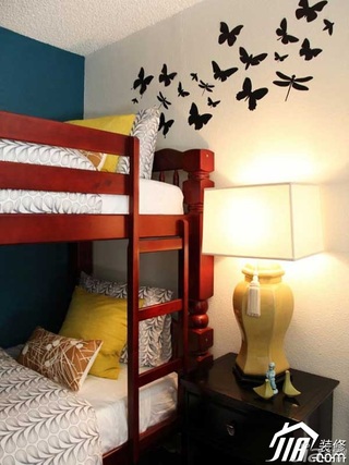 混搭风格公寓舒适富裕型儿童房床图片