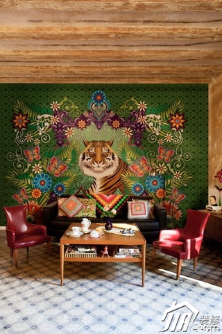 欧式风格公寓富裕型客厅壁纸图片