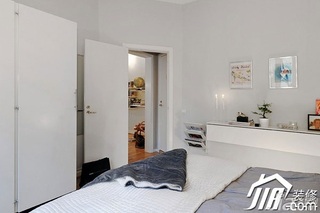 北欧风格小户型舒适50平米卧室床图片