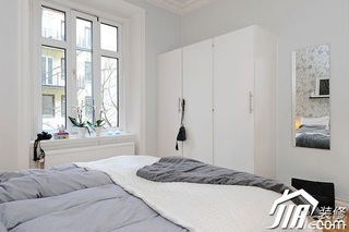北欧风格小户型舒适50平米卧室床效果图