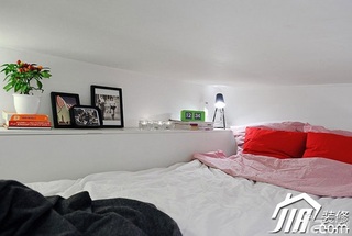 北欧风格小户型舒适50平米卧室床效果图