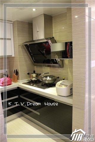 混搭风格复式实用富裕型90平米厨房橱柜订做