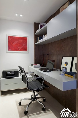 简约风格二居室简洁书房书桌效果图