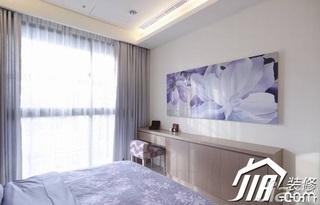 简约风格小户型舒适富裕型110平米卧室床图片