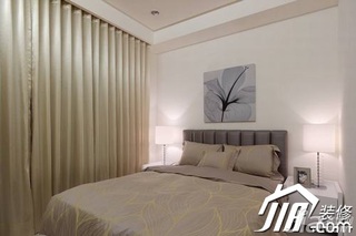 简约风格小户型舒适富裕型110平米卧室床图片
