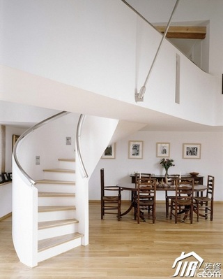 loft风格复式楼梯餐桌效果图