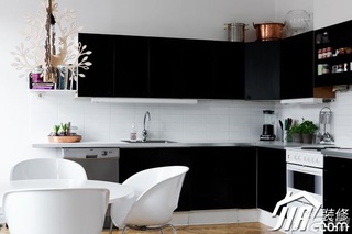 简约风格公寓实用黑色经济型90平米厨房橱柜定做