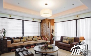中式风格15-20万客厅沙发效果图