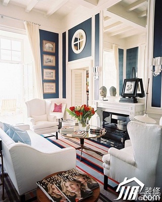 欧式风格简洁白色富裕型客厅沙发效果图
