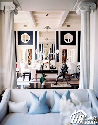 欧式风格简洁白色富裕型客厅沙发效果图