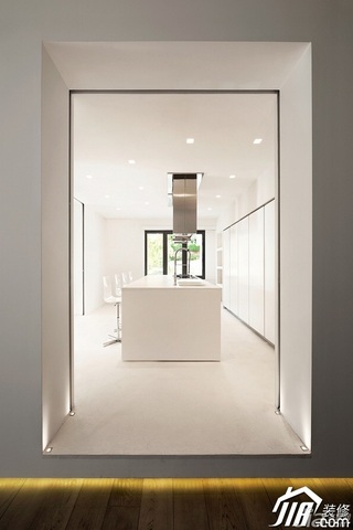 欧式风格二居室白色厨房过道装修图片