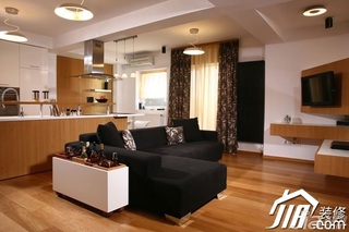 简约风格公寓富裕型80平米客厅吧台沙发图片