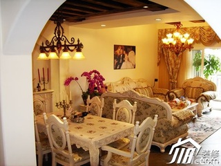 田园风格复式浪漫富裕型客厅沙发背景墙沙发婚房设计图纸