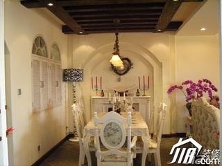 田园风格复式浪漫富裕型餐厅餐厅背景墙灯具婚房家装图