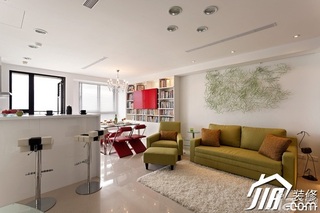 简约风格公寓经济型客厅吧台沙发效果图
