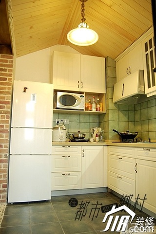 非空二居室白色富裕型厨房橱柜定做