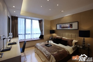 简约风格公寓富裕型90平米卧室飘窗床效果图