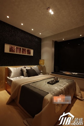 简约风格公寓富裕型90平米卧室卧室背景墙床图片