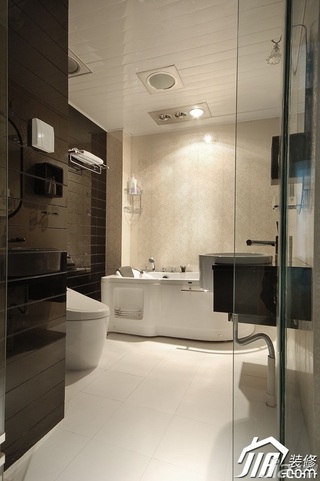 简约风格二居室时尚白色富裕型卫生间洗手台效果图