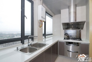 简约风格公寓简洁富裕型90平米厨房橱柜安装图