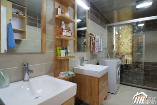 简约风格公寓简洁富裕型90平米卫生间洗手台图片