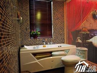 中式风格公寓富裕型浴室柜效果图
