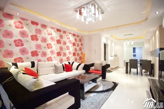 简约风格二居室大气白色经济型客厅沙发背景墙沙发图片