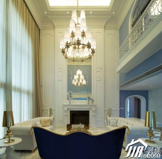 地中海风格别墅奢华豪华型客厅背景墙沙发效果图
