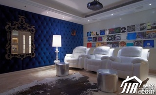 地中海风格别墅蓝色豪华型沙发背景墙沙发图片