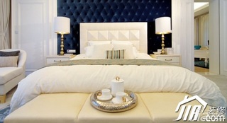 地中海风格别墅简洁豪华型卧室床效果图