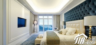 地中海风格别墅舒适豪华型卧室电视背景墙床效果图