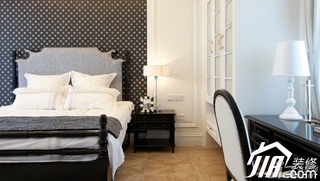 地中海风格别墅大气黑白豪华型卧室床图片