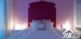 地中海风格别墅可爱粉色豪华型卧室卧室背景墙床图片