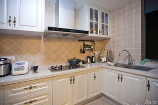 新古典风格二居室古典米色富裕型厨房橱柜设计图纸