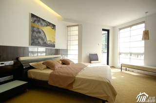 简约风格复式白色富裕型卧室卧室背景墙设计
