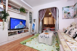 简约风格小户型浪漫白色经济型客厅沙发背景墙沙发图片