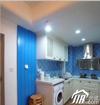 地中海风格小户型蓝色富裕型厨房灯具效果图