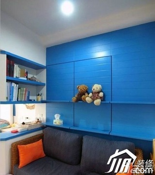 地中海风格小户型蓝色富裕型客厅沙发背景墙沙发图片