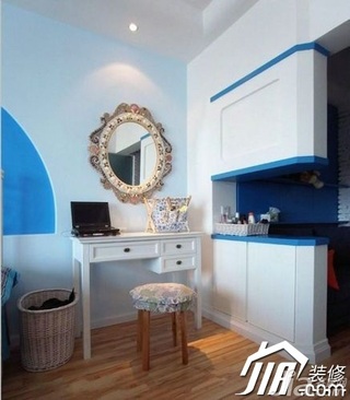 地中海风格小户型乐活蓝色富裕型卧室梳妆台图片