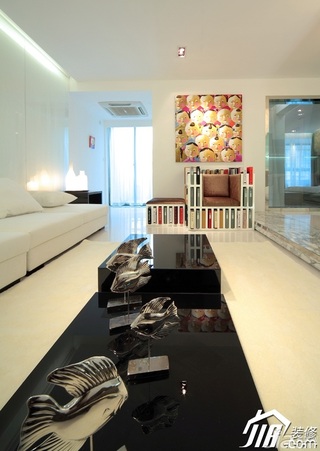 loft风格公寓大气富裕型客厅背景墙沙发效果图
