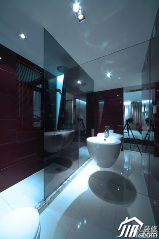 loft风格公寓大气黑色富裕型卫生间洗手台效果图