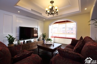 欧式风格别墅稳重客厅电视背景墙沙发图片