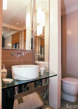 混搭风格复式富裕型卫生间洗手台效果图