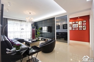 简约风格二居室稳重富裕型客厅电视背景墙沙发图片