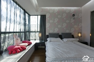 简约风格二居室稳重富裕型卧室飘窗床效果图